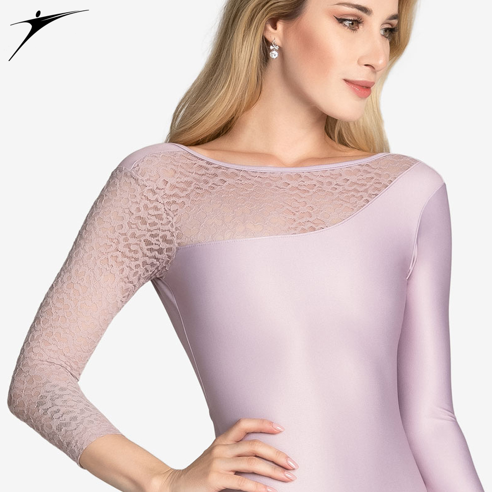 Maillot com manga em renda floral