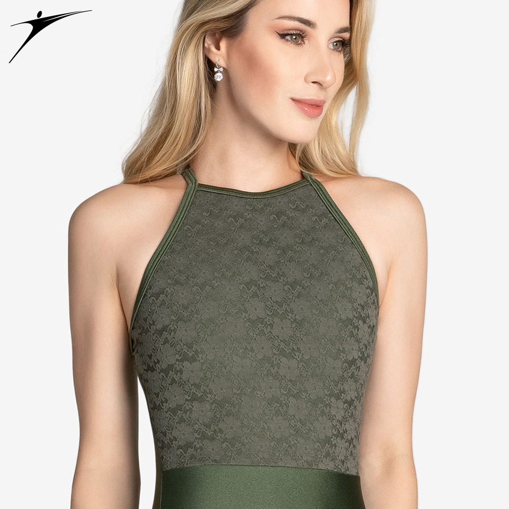 Maillot com renda floral no busto