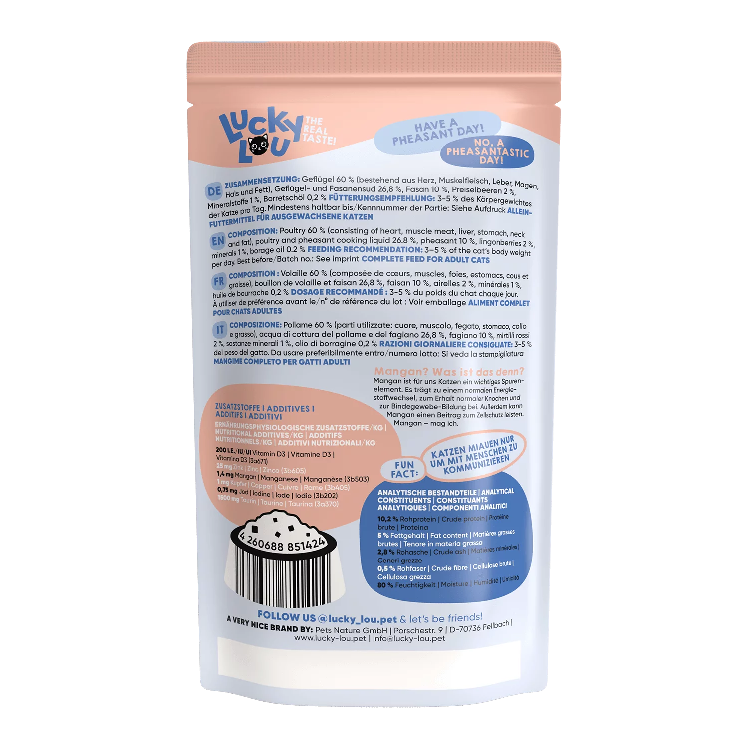 Lucky Lou® Lifestage Adult Volaille & Faisan 125g