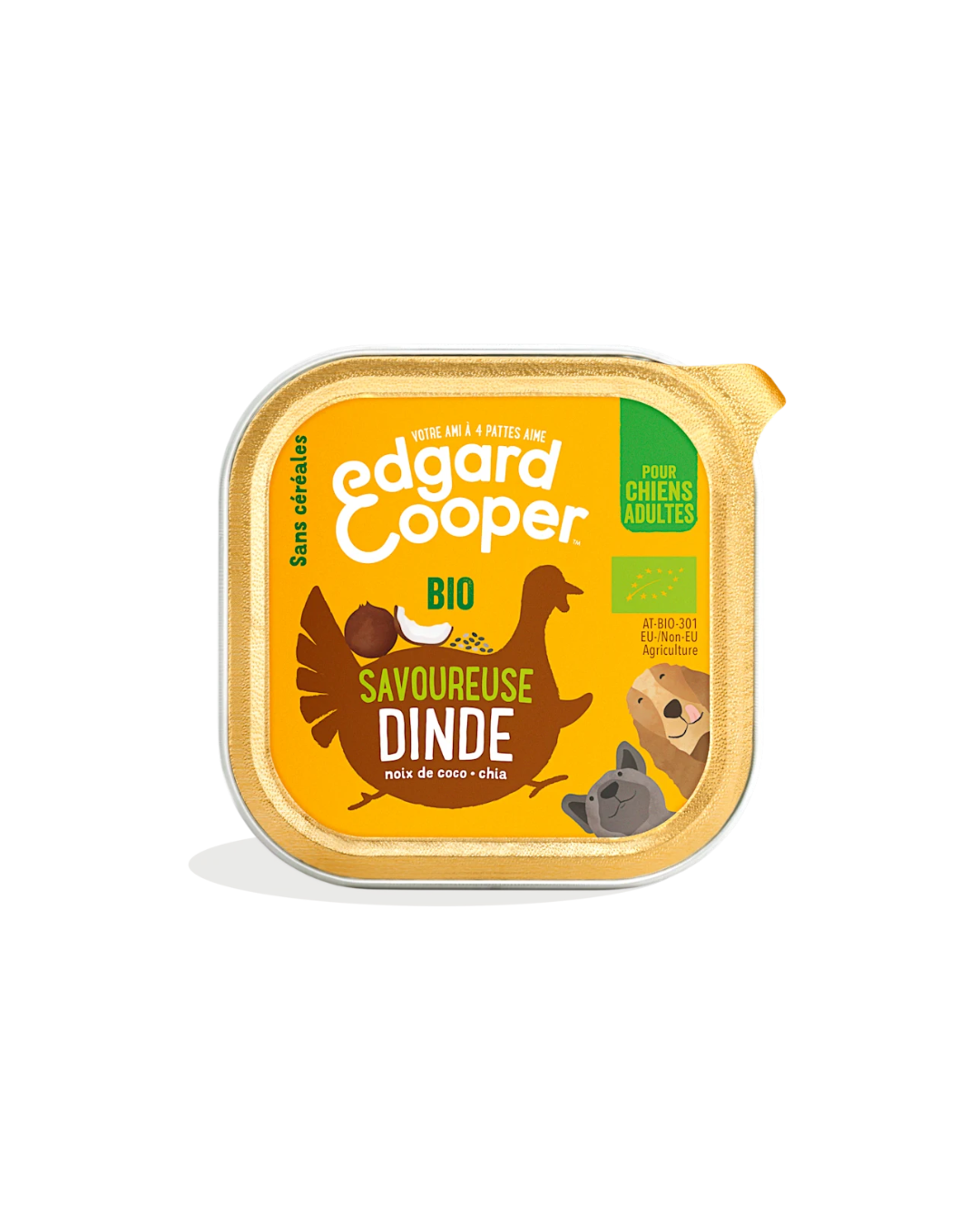 patée à la Dinde Bio – Aliment Humide pour Chiens – Edgard Cooper
