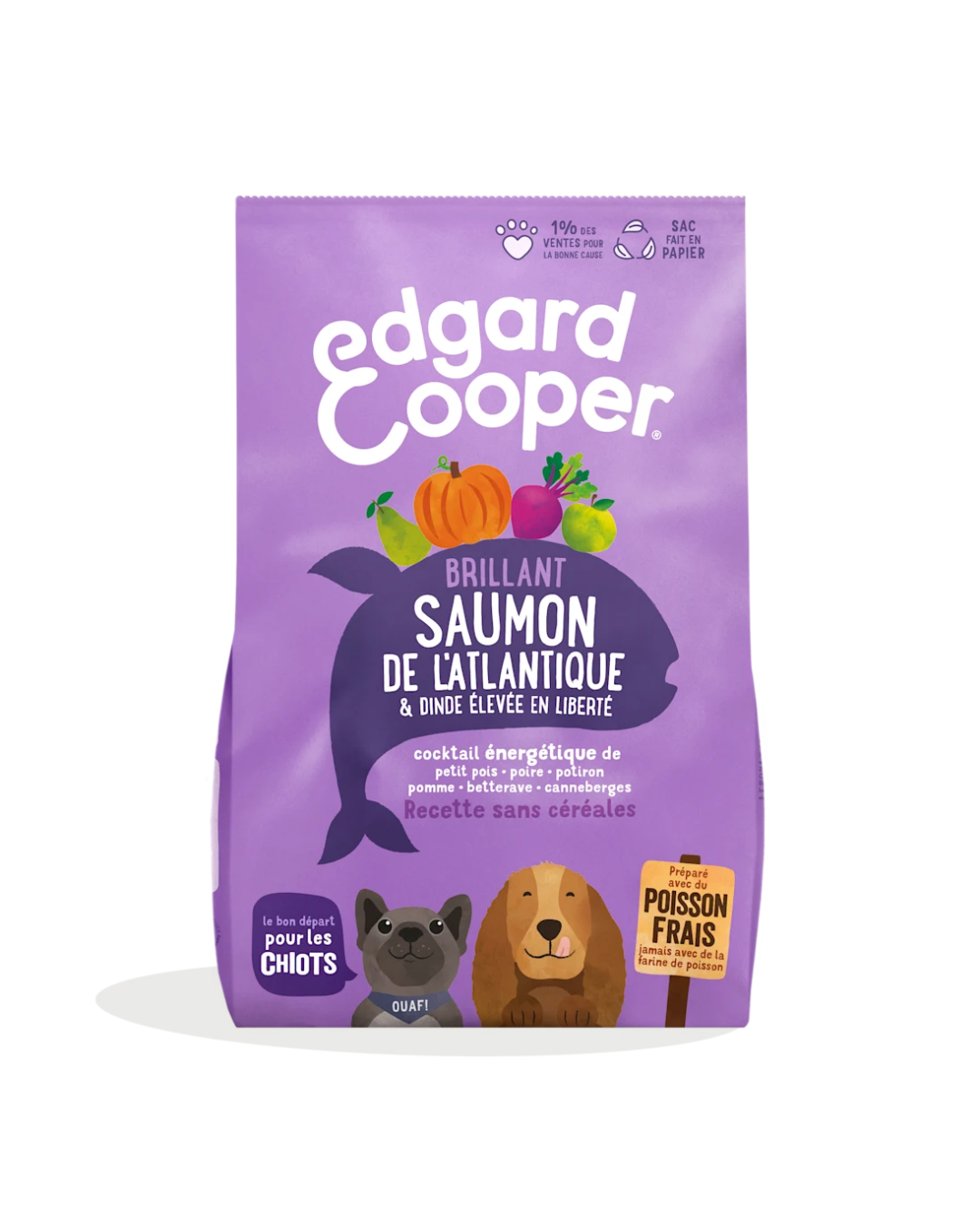 Saumon Frais de l’Atlantique et Dinde Fermière – Aliment Sec pour Chiens – Edgard Cooper