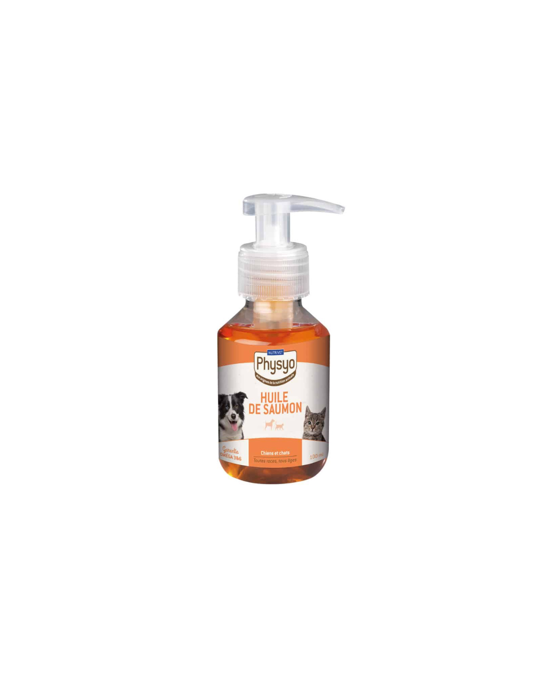 Physyo Aliment complémentaire pour chiens et chats – Huile de saumon – disponible en 100 ml et 1 L