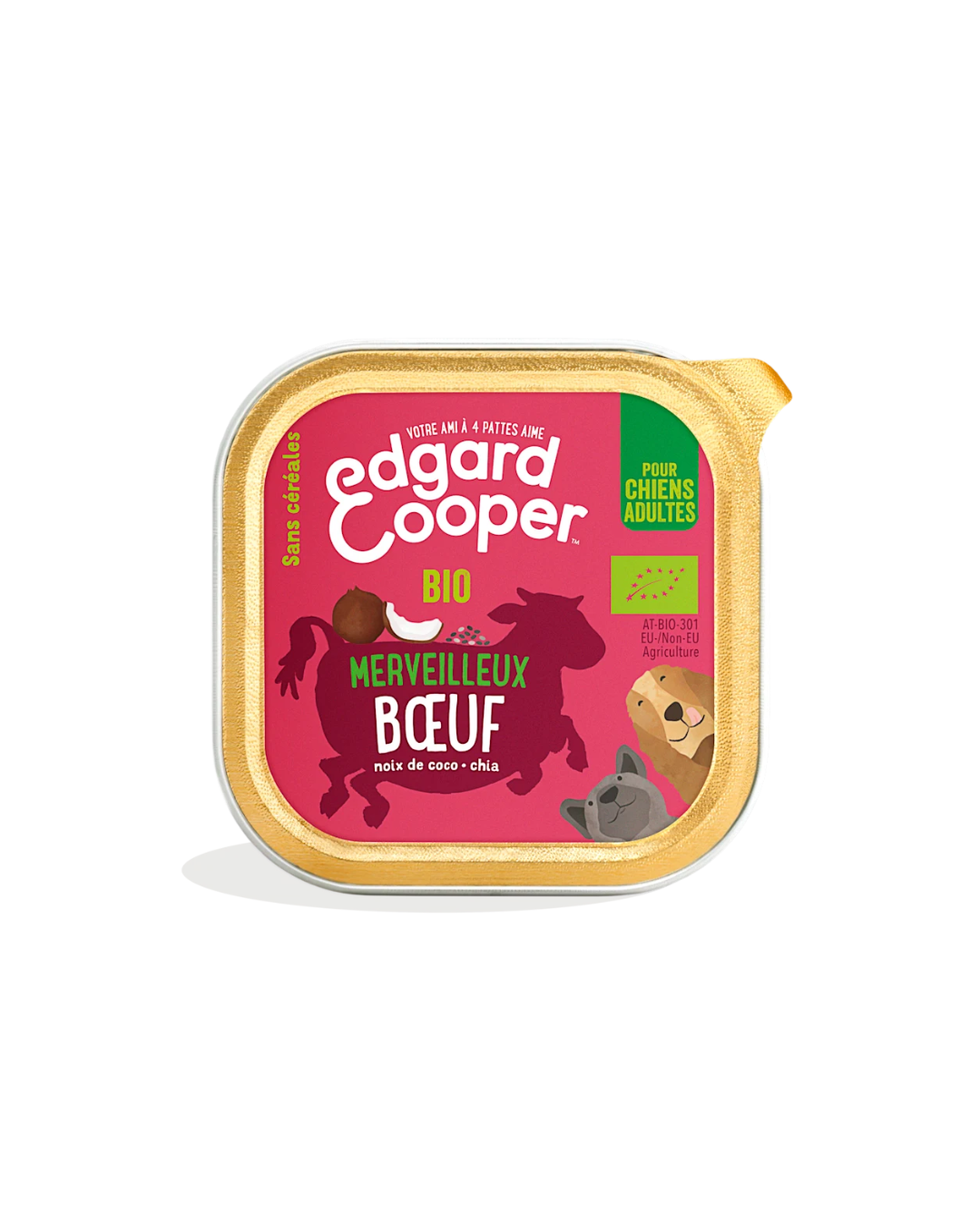 Pâtée au Bœuf Bio – Aliment Humide pour Chiens – Edgard Cooper