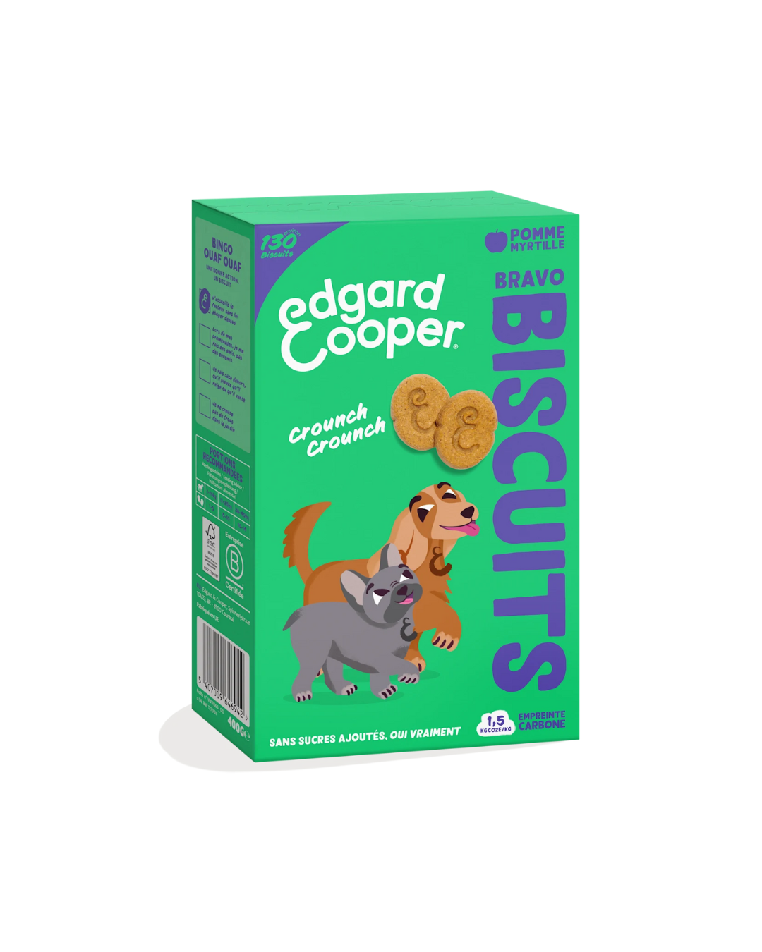 Biscuits Pomme et Myrtille – Friandise pour Chiens 400g – Edgard Cooper