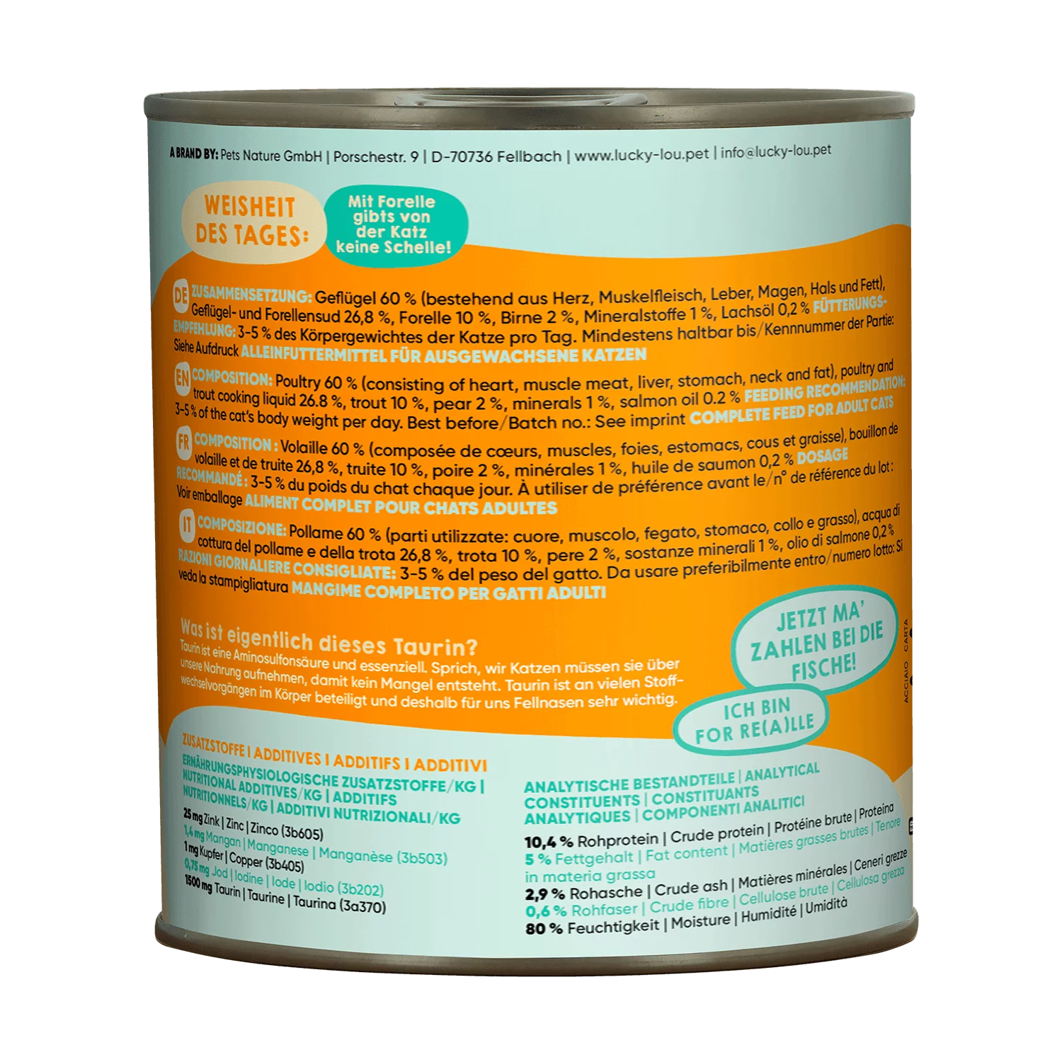 Lucky Lou® Lifestage Adult Volaille & Truite 800g