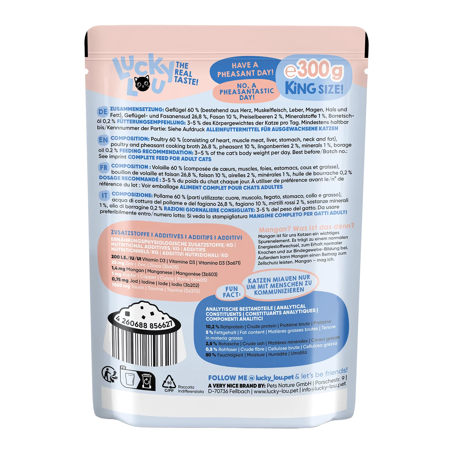 Lucky Lou® Lifestage Adult Volaille & Faisan 300g