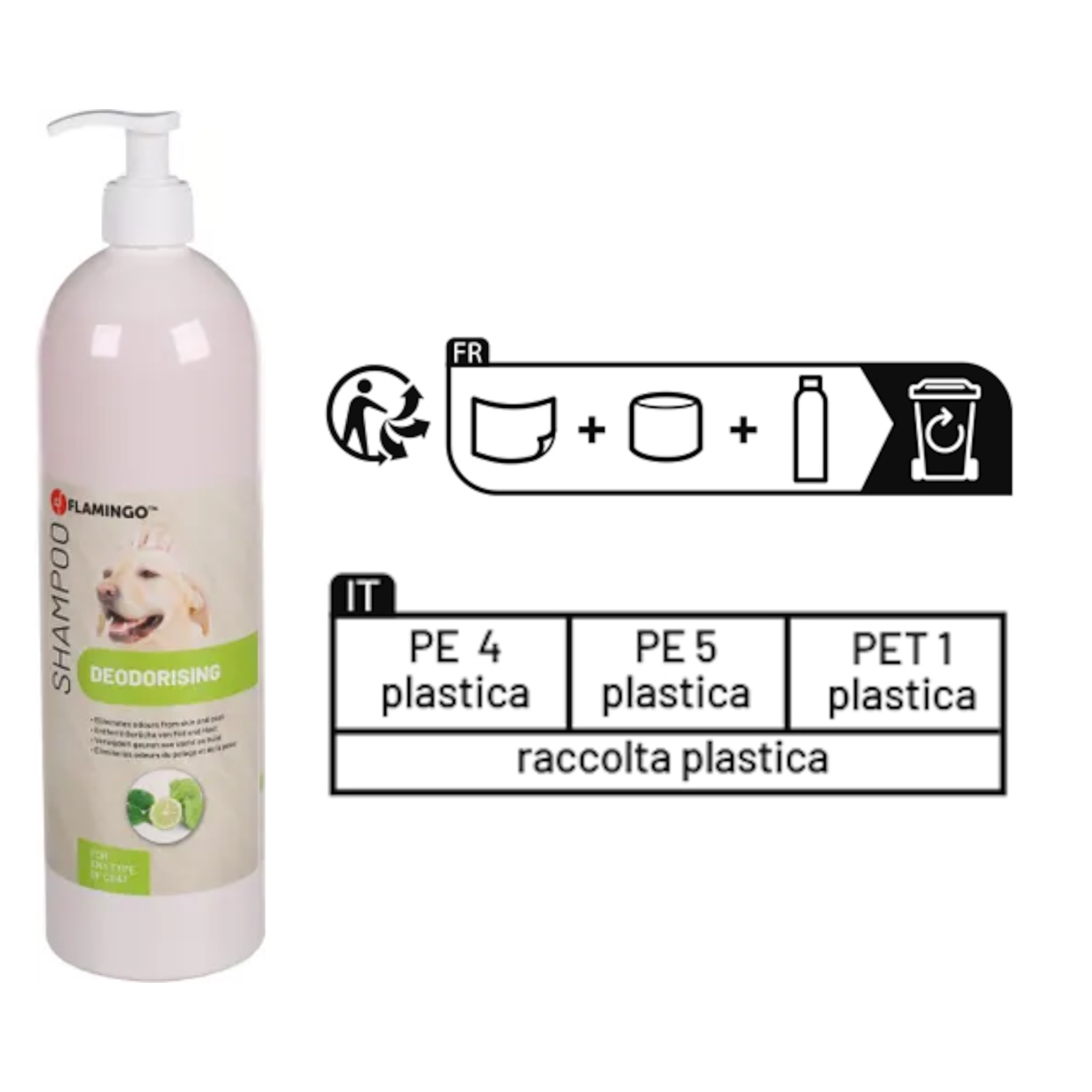 02.2- Shampooing Naturel-Deo à la Bergamote pour Tous Types de Pelage 1 L