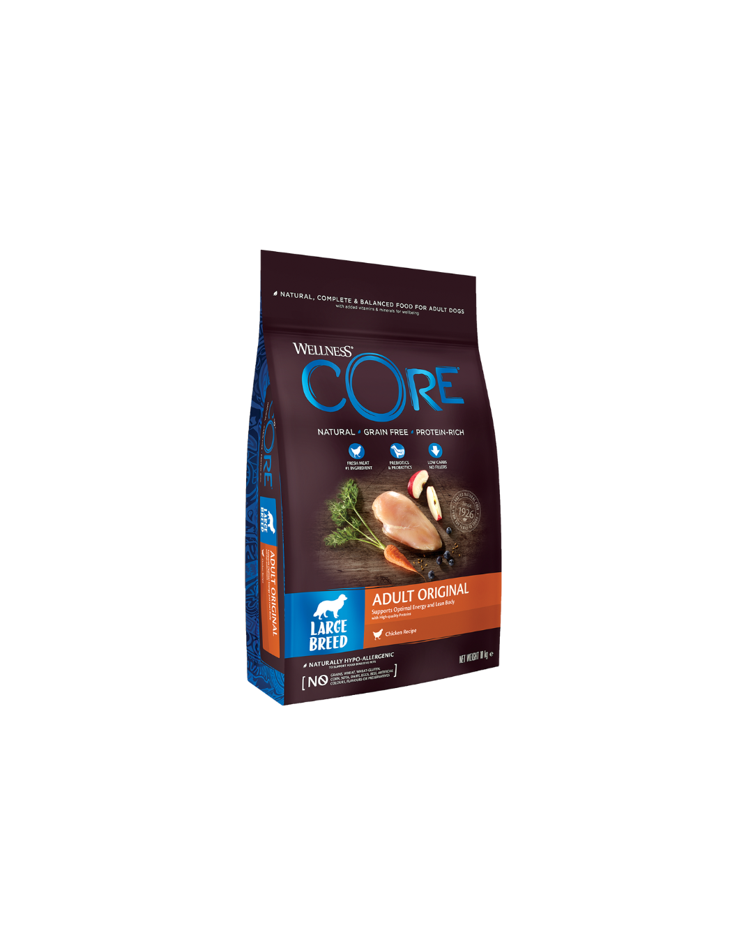 Wellness CORE Original – Croquettes Naturelles sans Céréales pour Chiens Adultes de Grandes Races (10 kg)