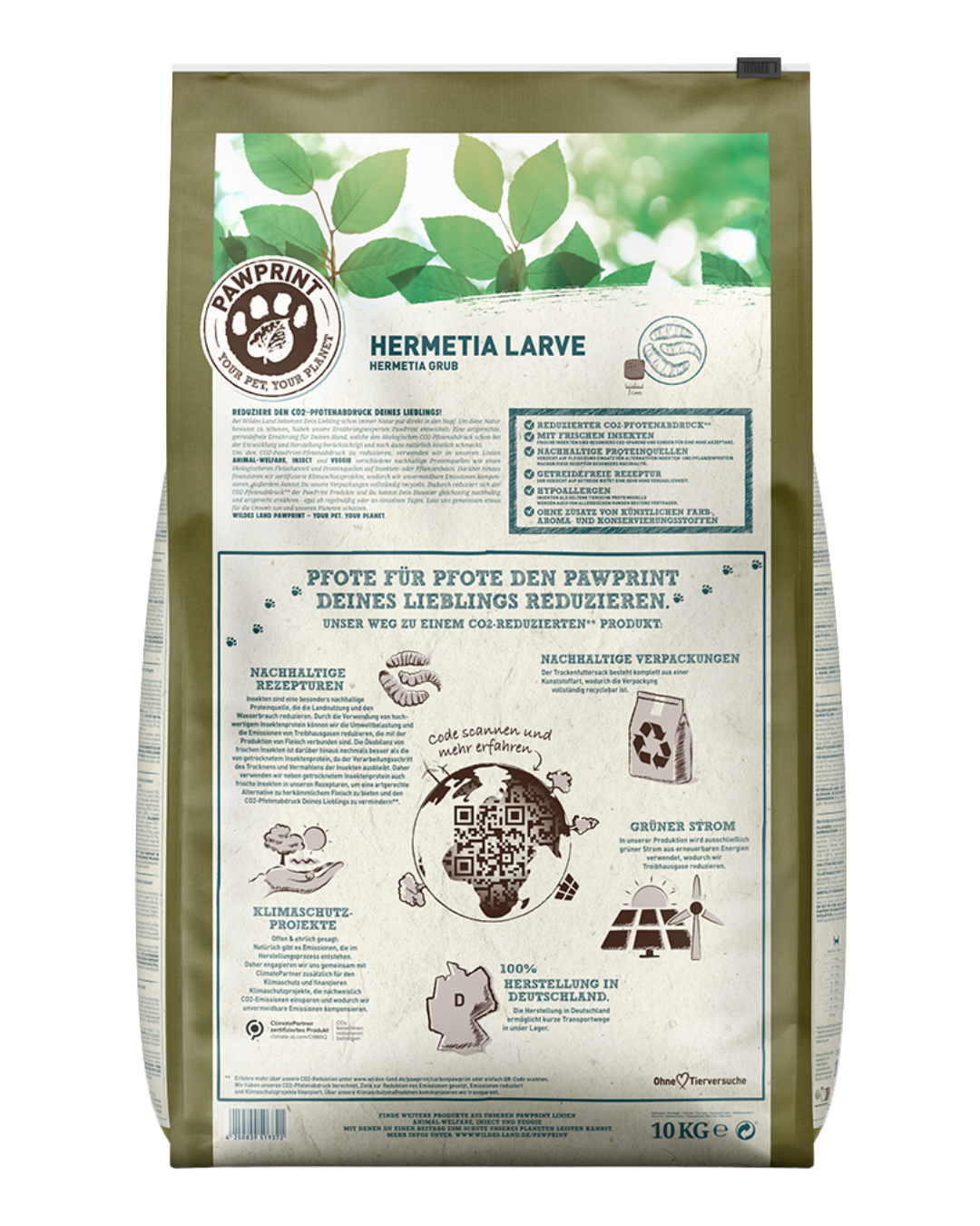 Wildes Land – Croquettes – Insecte Adulte Larves d’Hermetia 10 kg