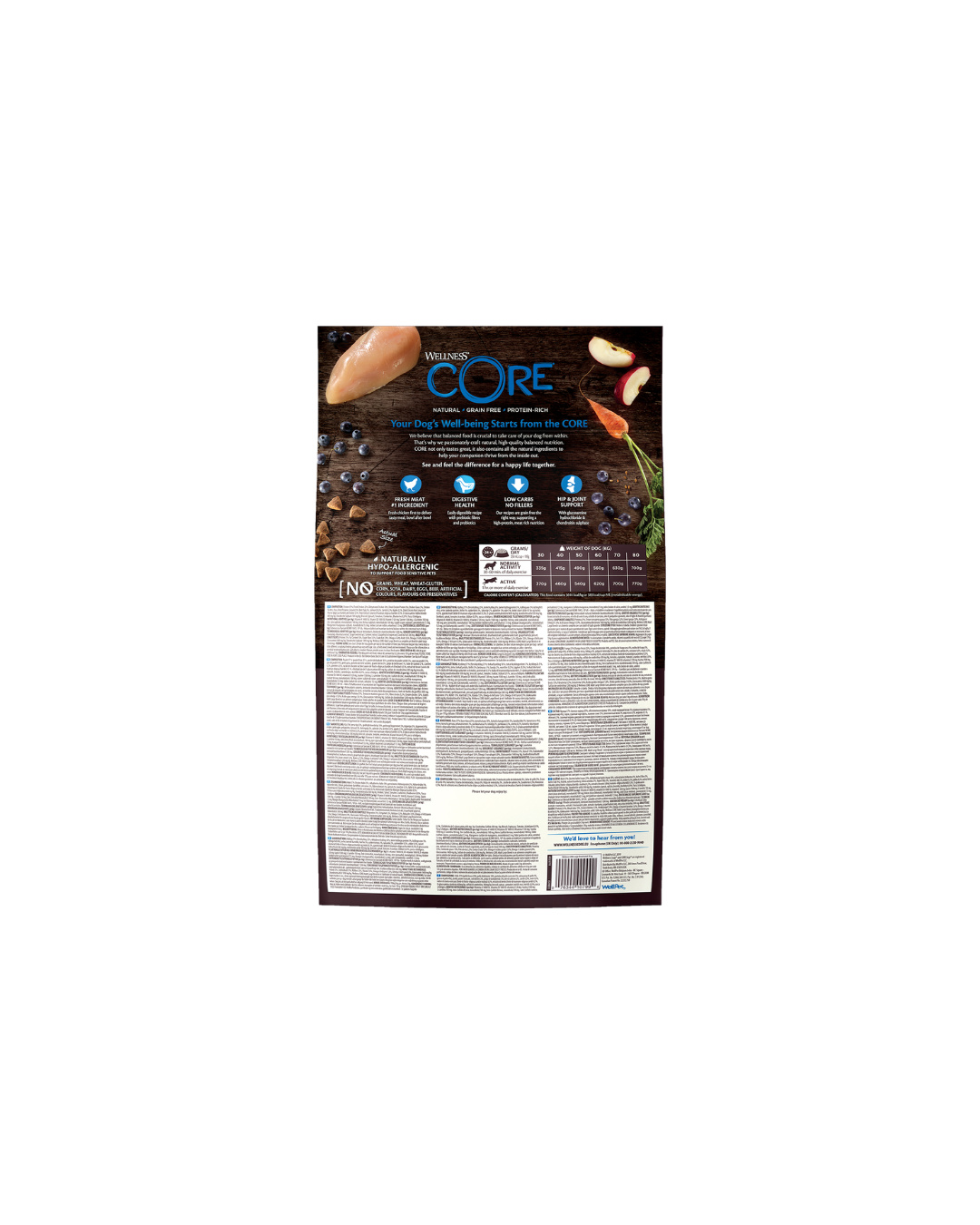 Wellness CORE Original – Croquettes Naturelles sans Céréales pour Chiens Adultes de Grandes Races (10 kg)