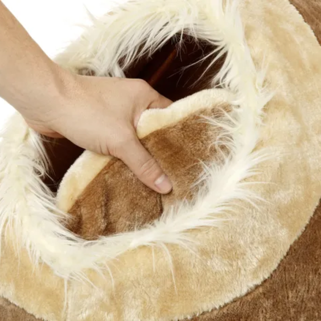  Lit Grotte pour Chats - Marron & Beige & Crème