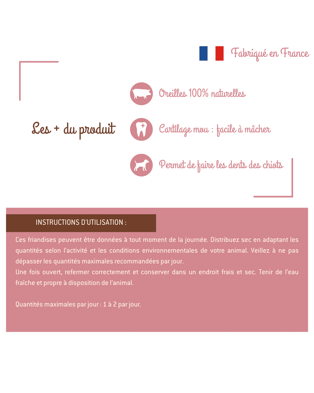 Physyo Oreilles de Porc Séchées pour Chiens – 5 Unités