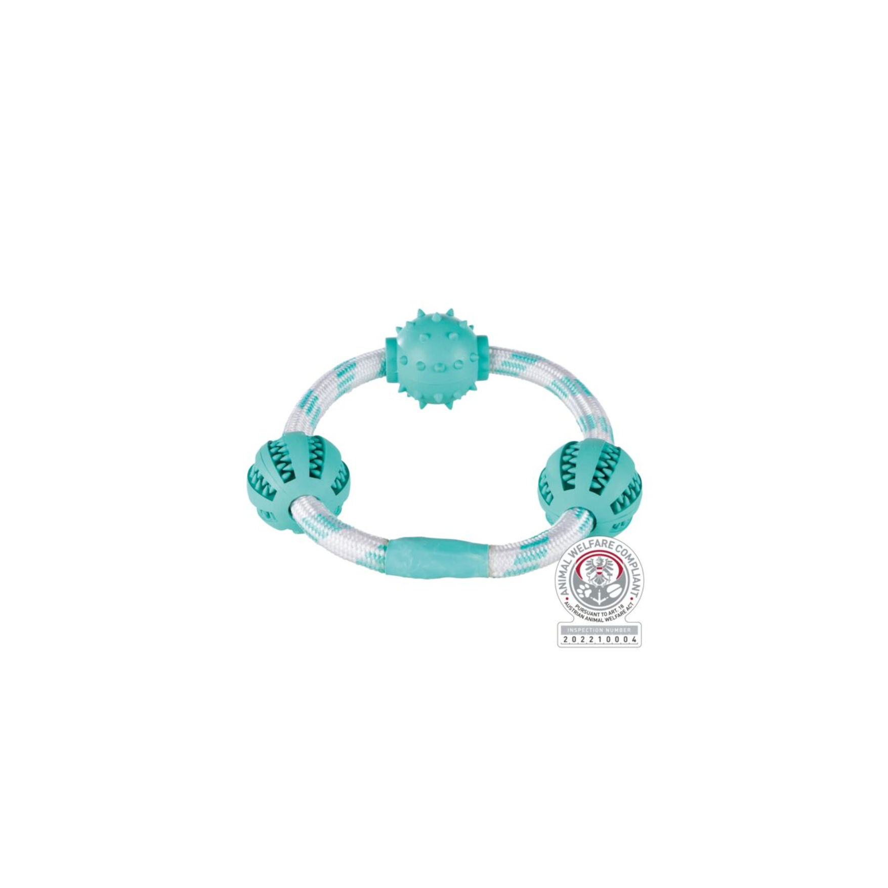 Denta Fun Anneau Corde avec Balles – Jeu et Hygiène Dentaire pour Votre Chien