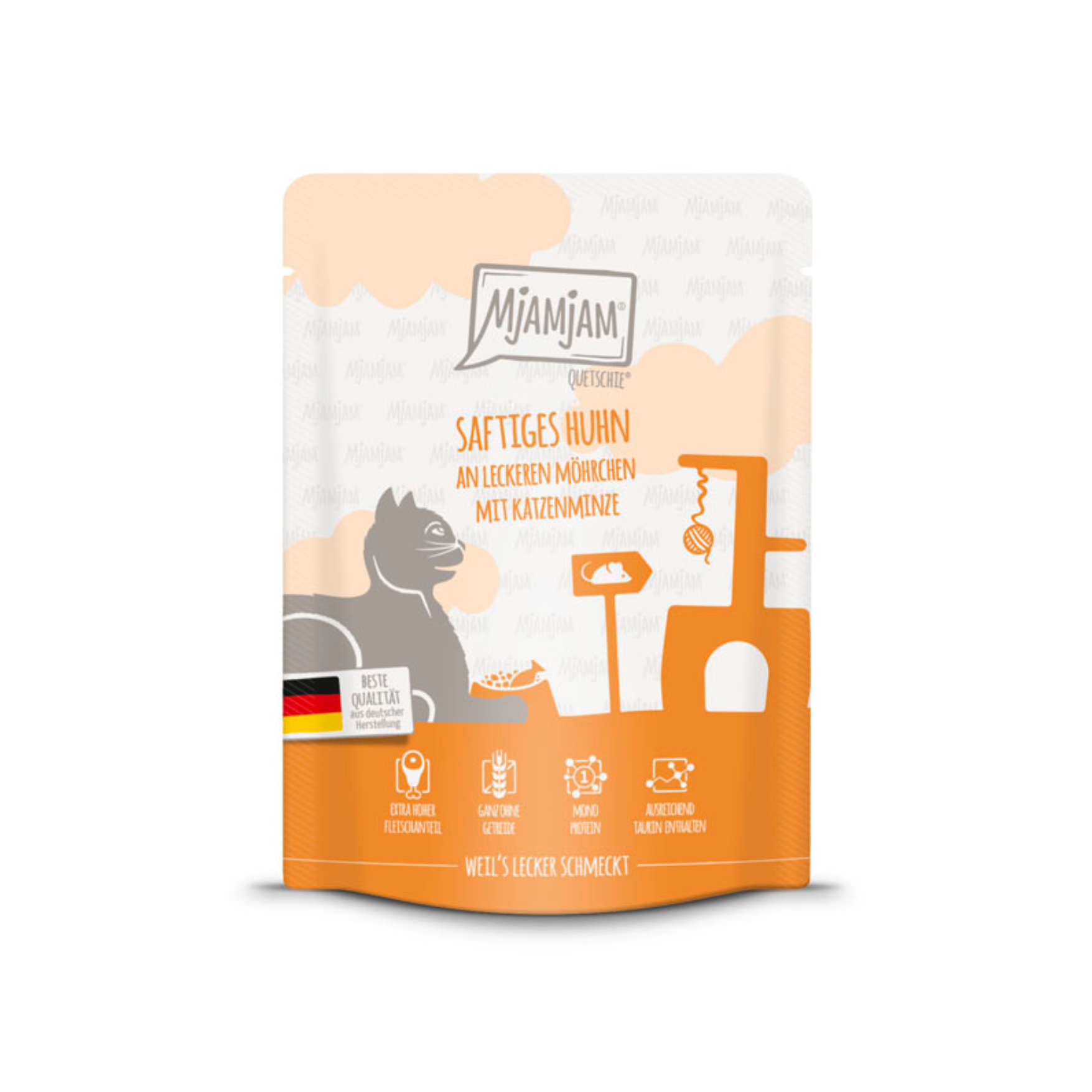 MjAMjAM – Poulet juteux aux délicieuses carottes et herbe à chat 300g