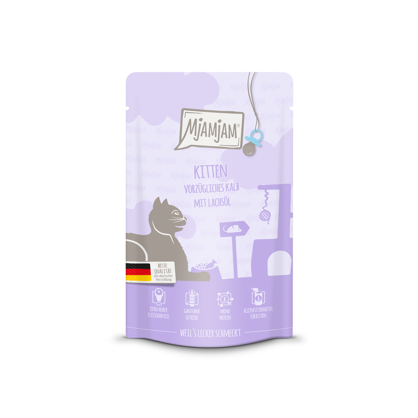 Chaton – Veau exquis à l´huile de saumon – Chat – 125g Quetschie – repas délicieux