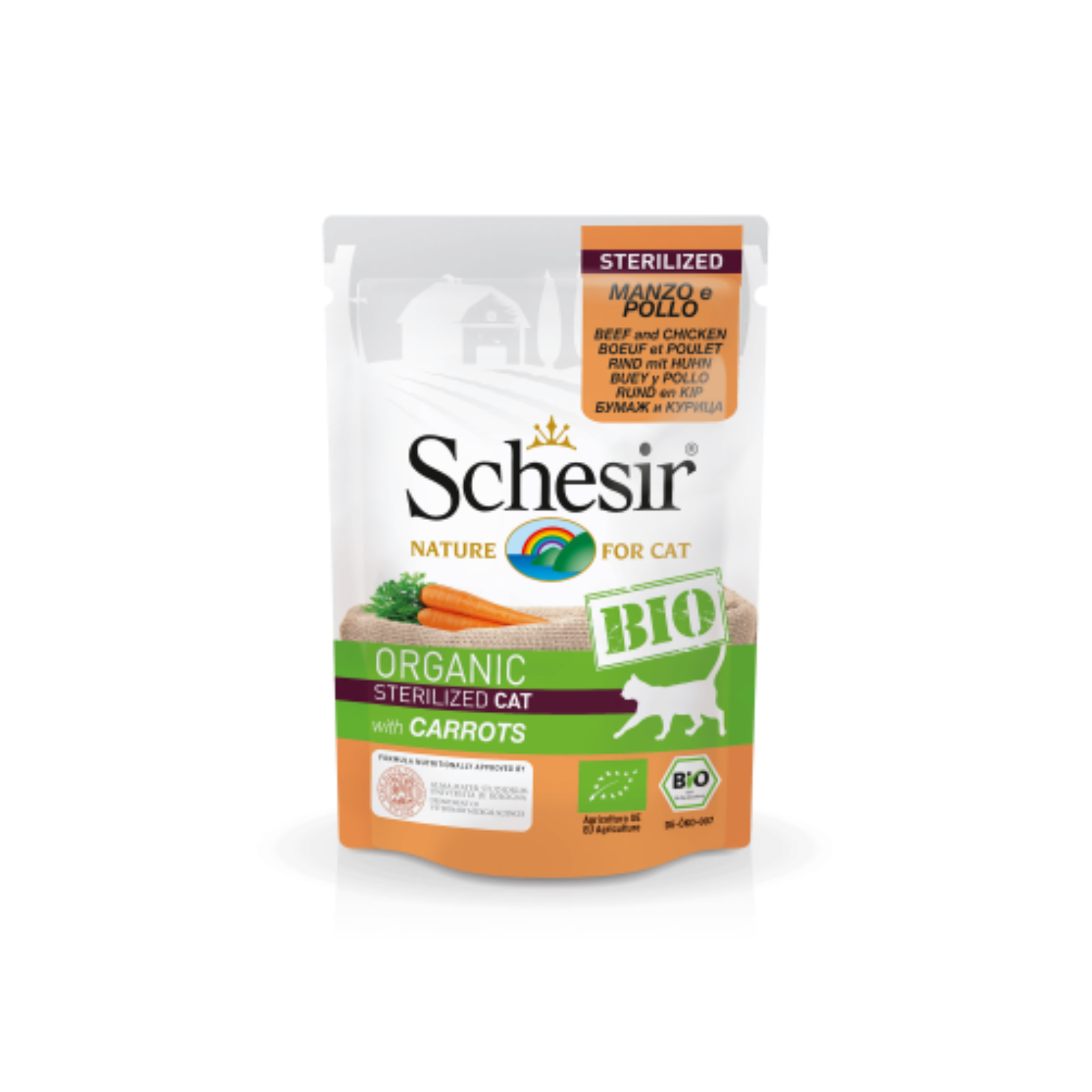 Cat Sterilized Bio Rind mit Huhn & Karotten - Schesir™ 85g