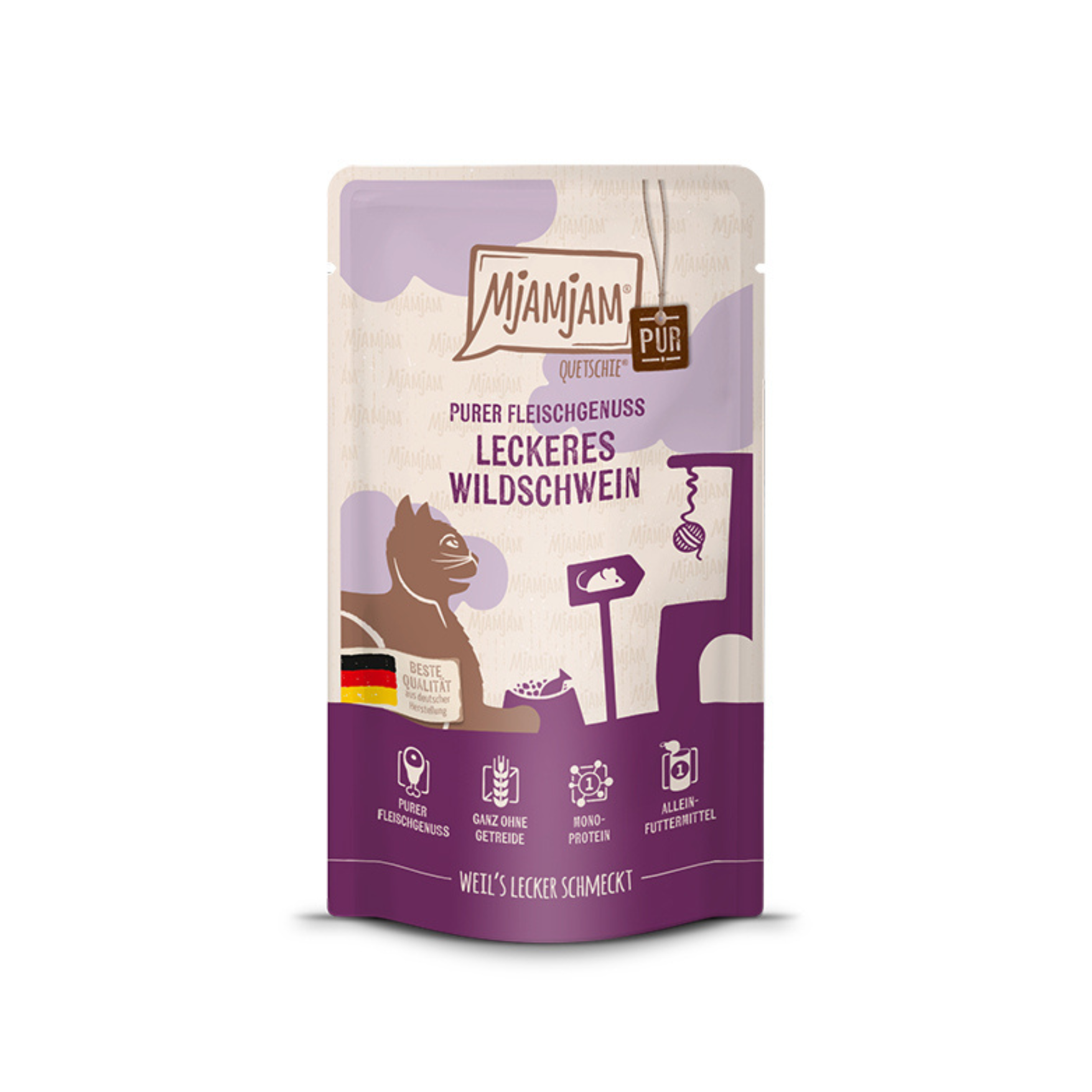 Festin de viande pure – Sanglier sauvage savoureux et pur – Chat – 125g Quetschies – festin de viande pure