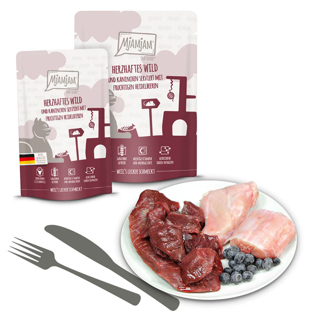 MjAMjAM – Gibier savoureux & lapin aux myrtilles fruitées 300g