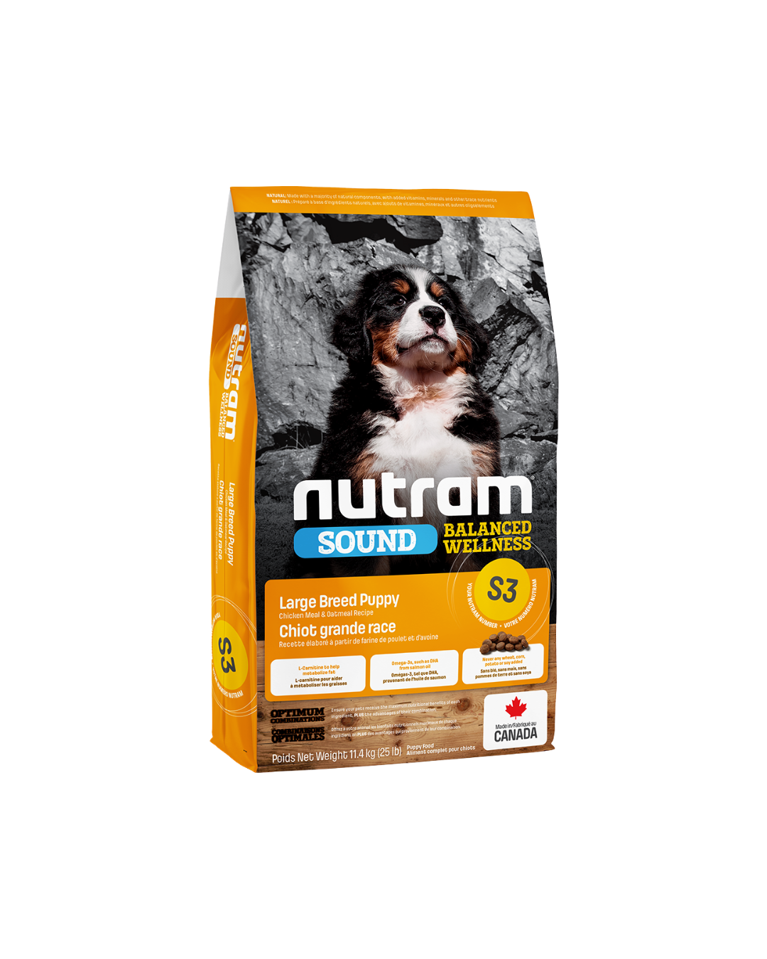 Croquettes Nutram S3 Sound Balanced Wellness® pour Chiots de Grandes Races 11,4 kg- Trixie