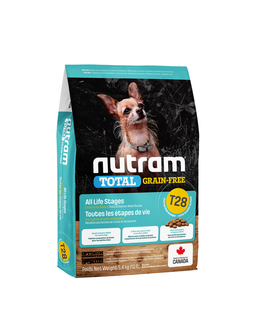 Croquettes Nutram T28 Total Grain-Free pour Chiens de Petites Races et Miniatures – Saumon & Truite- Nutram