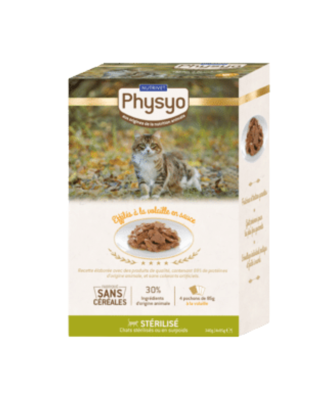 Physyo Aliment complet pour chats – Sachets fraîcheur stérilisé au poisson – 4 × 85 g