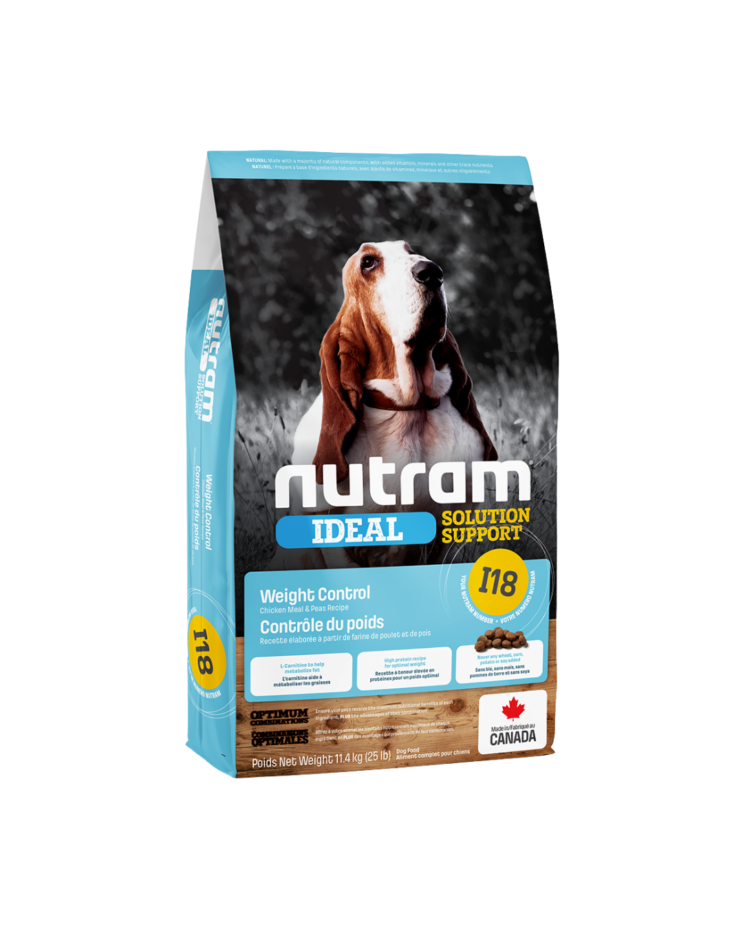 Croquettes Nutram I18 Ideal Solution Support pour Chiens – Contrôle du Poids- Nutram