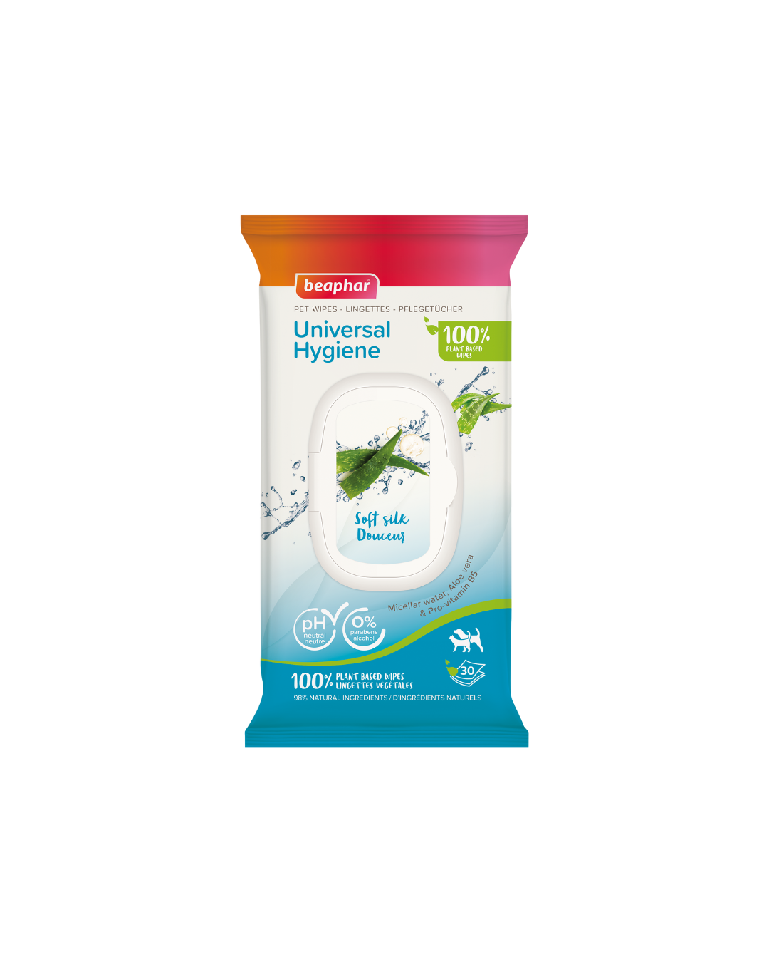 Lingettes humides universelles 30 unités – Pour chiens et chats – Beaphar