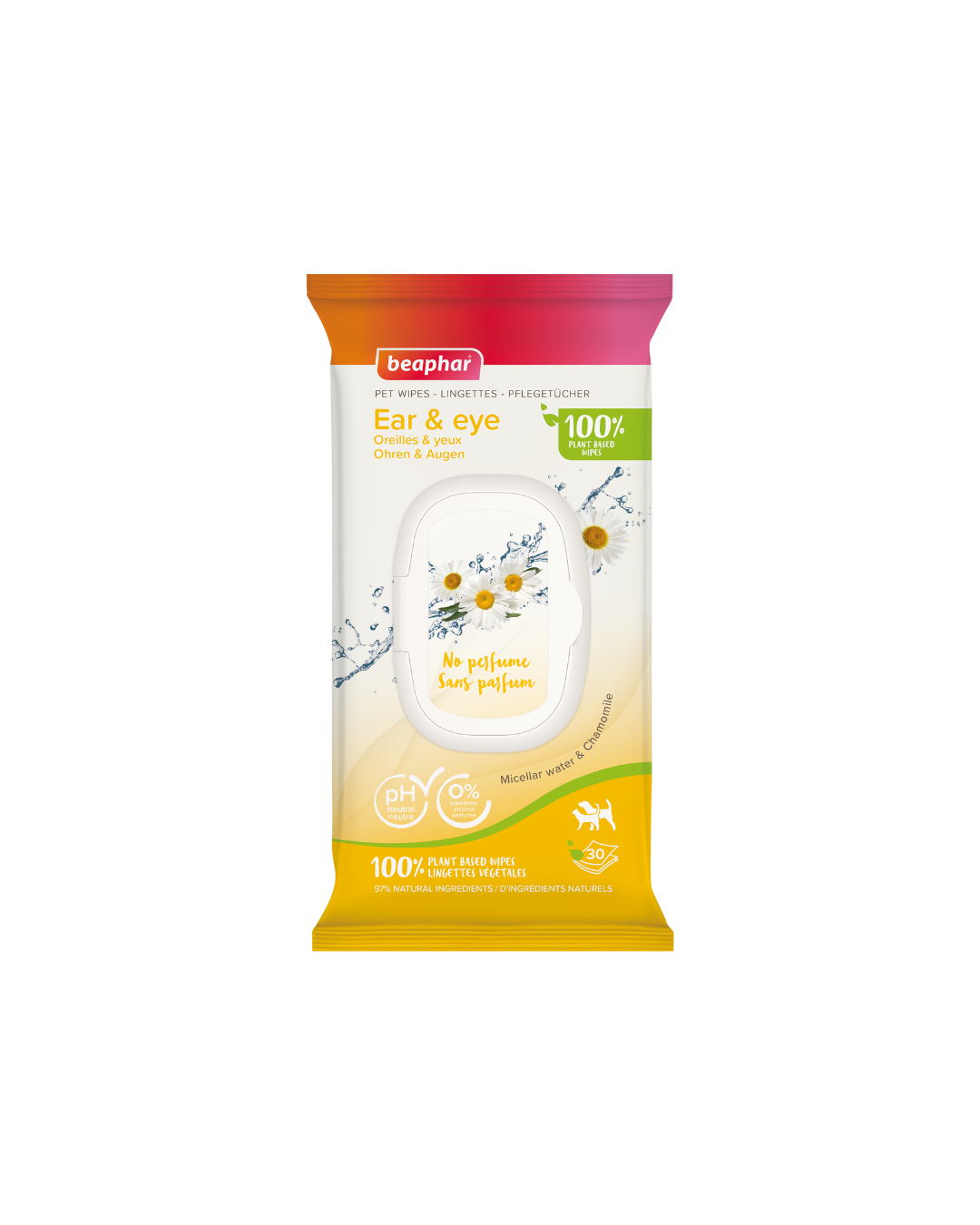 Lingettes Humides pour Yeux et Oreilles 30 unités – Pour Chiens et Chats – Beaphar