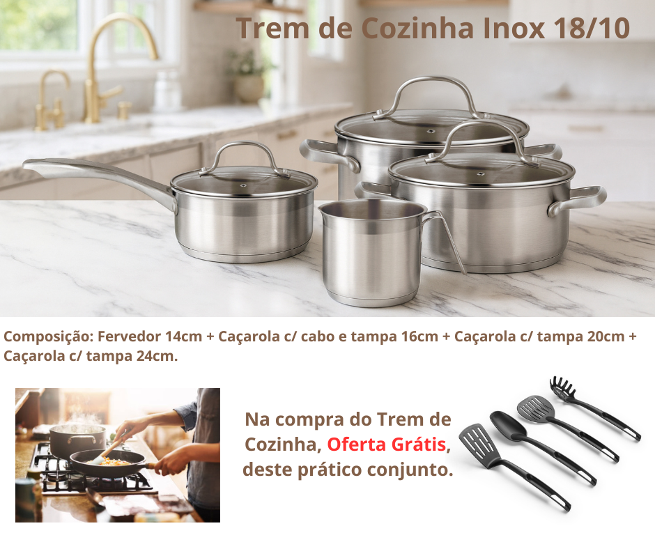 Trem de Cozinha Inox Steelcook