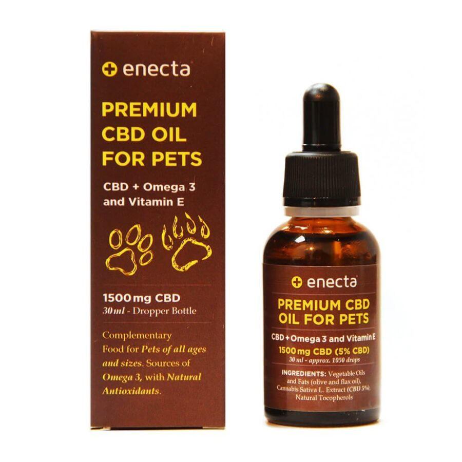 Enecta 5% 1500mg Óleo CBD para Animais com Ômega 3 e Vitamina E (30ml)