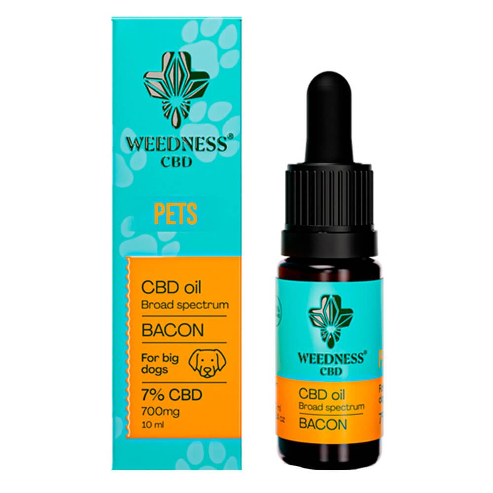 Óleo Weedness Bacon CBD para cães grandes 7% CBD (10ml)