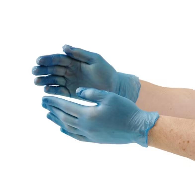 Luva vinil azul(100und)  