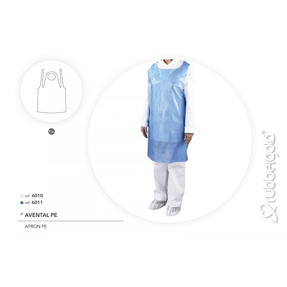 Avental Descartável em Polietileno Rubbergold Azul 25 Microns (100und) 