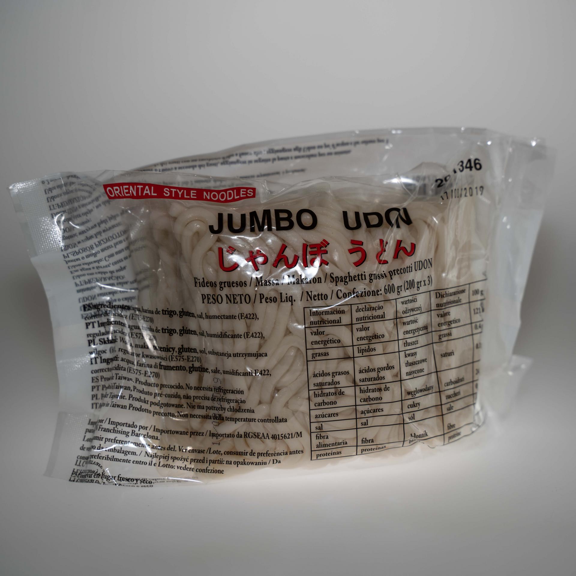 JUMBO UDON -  Massa tallarines Udon - 200 gr x 3uds