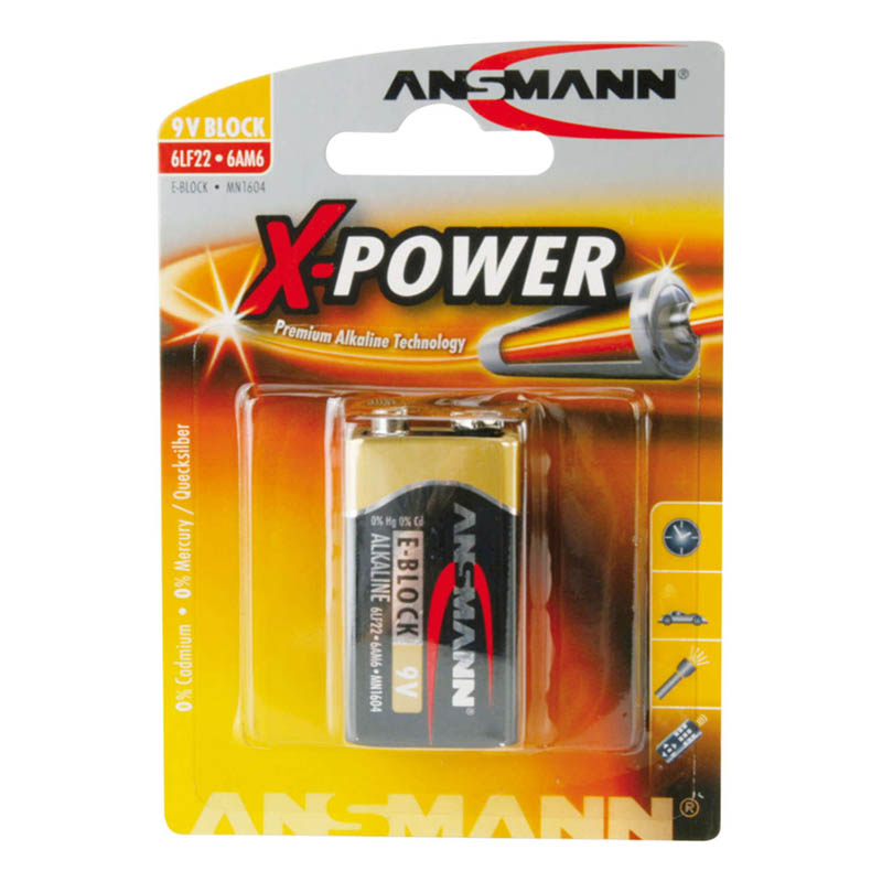 Pilha Ansmann X-Power Alcalina 9V Block