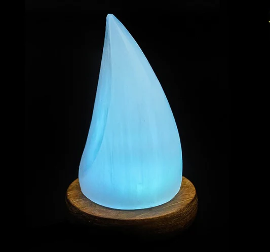 Candeeiro Selenite Gota USB c/ base 10cm
