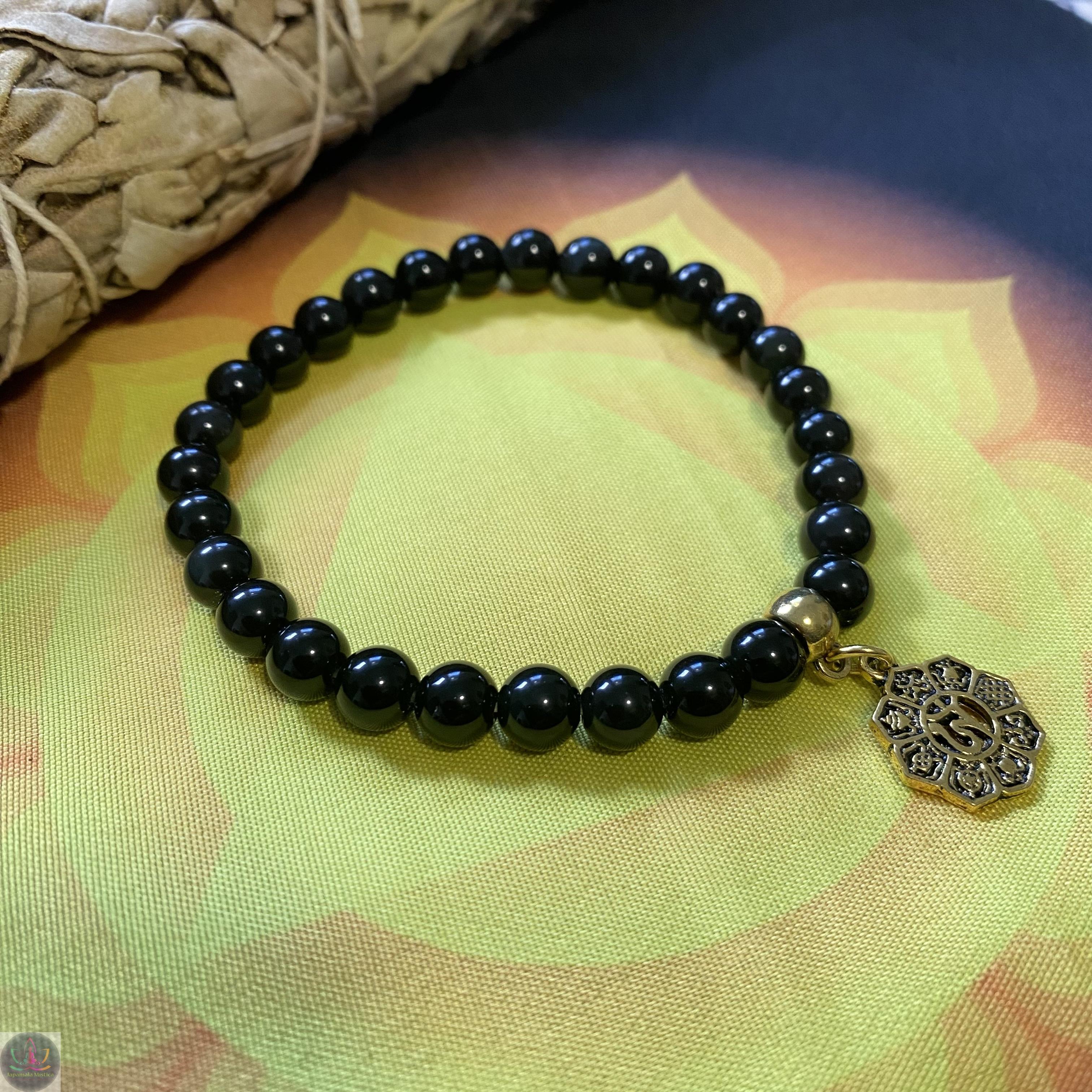 Pulseira Obsidiana Dourada 6mm