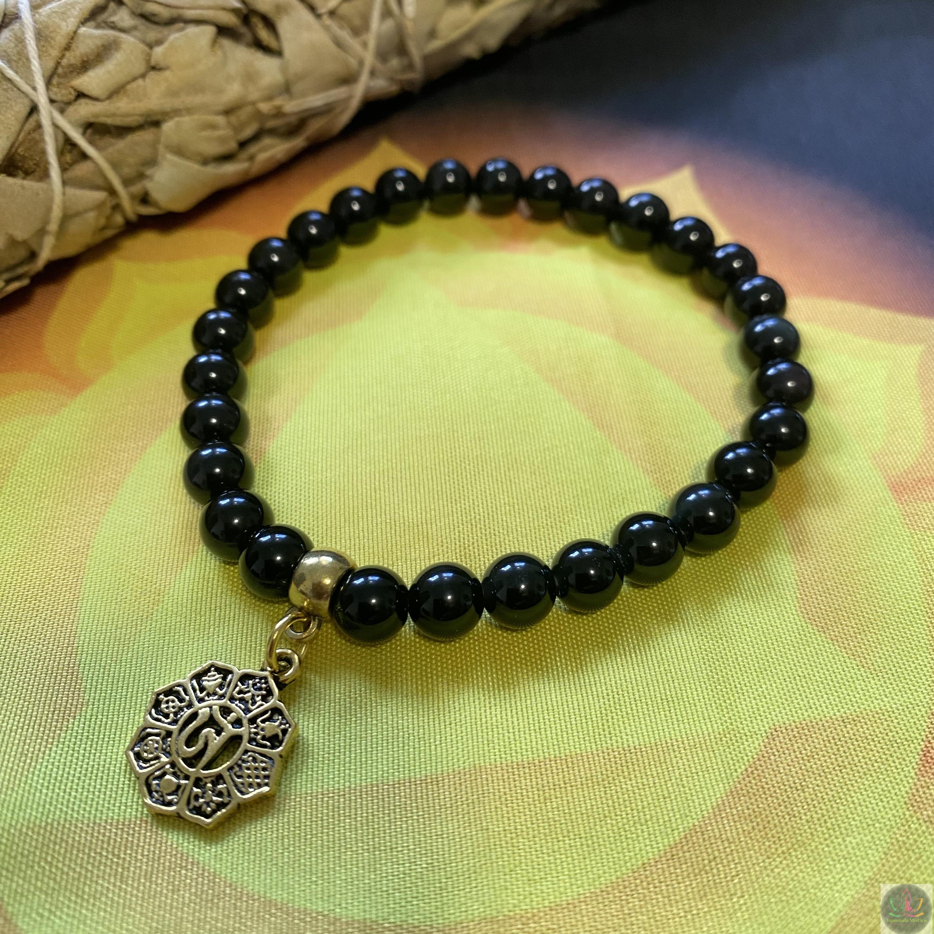 Pulseira Obsidiana Dourada 6mm