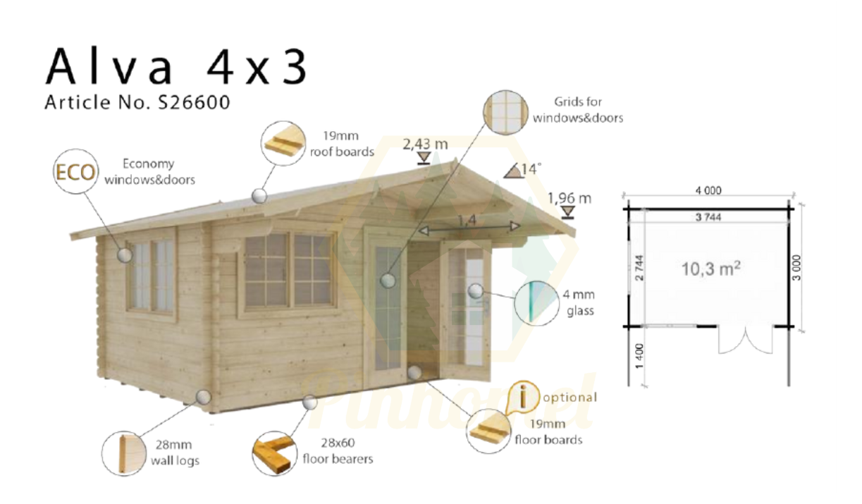 ALVA - 4x3m, 28mm 