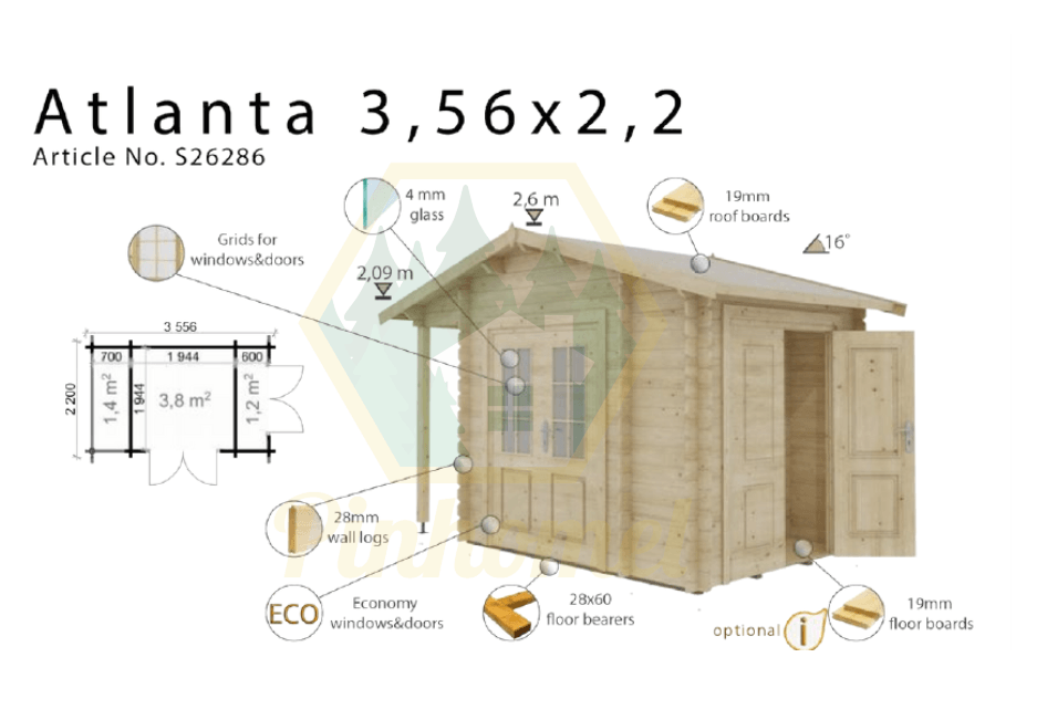 ATLANTA - 3.56 x 2.2m, 28mm 