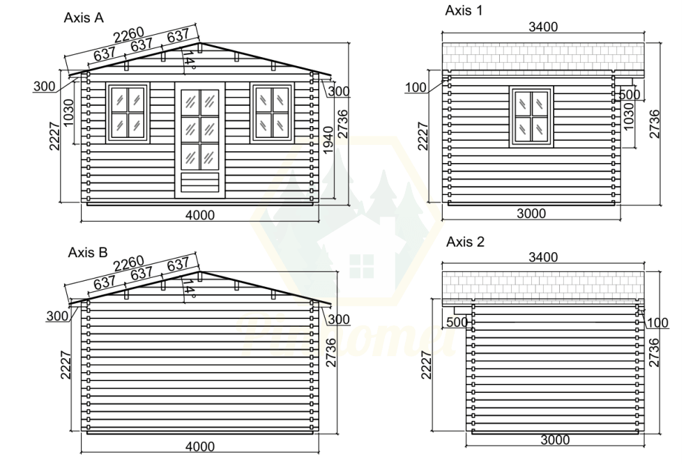 PINHOMEL5 - 4x3m, 44mm    