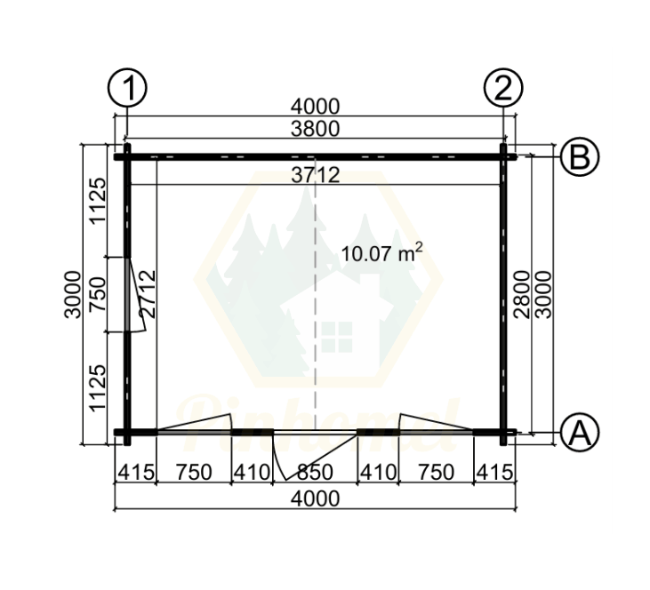 PINHOMEL5 - 4x3m, 44mm    