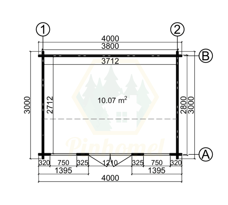 PINHOMEL1 - 4x3m, 44mm   
