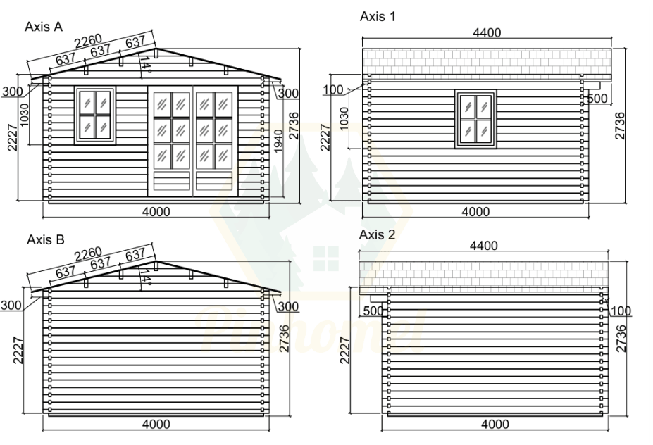 PINHOMEL2 - 4x4m, 44mm    