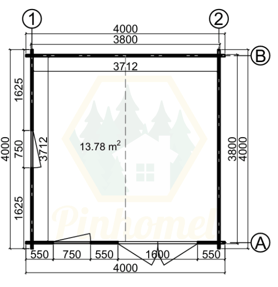 PINHOMEL2 - 4x4m, 44mm    