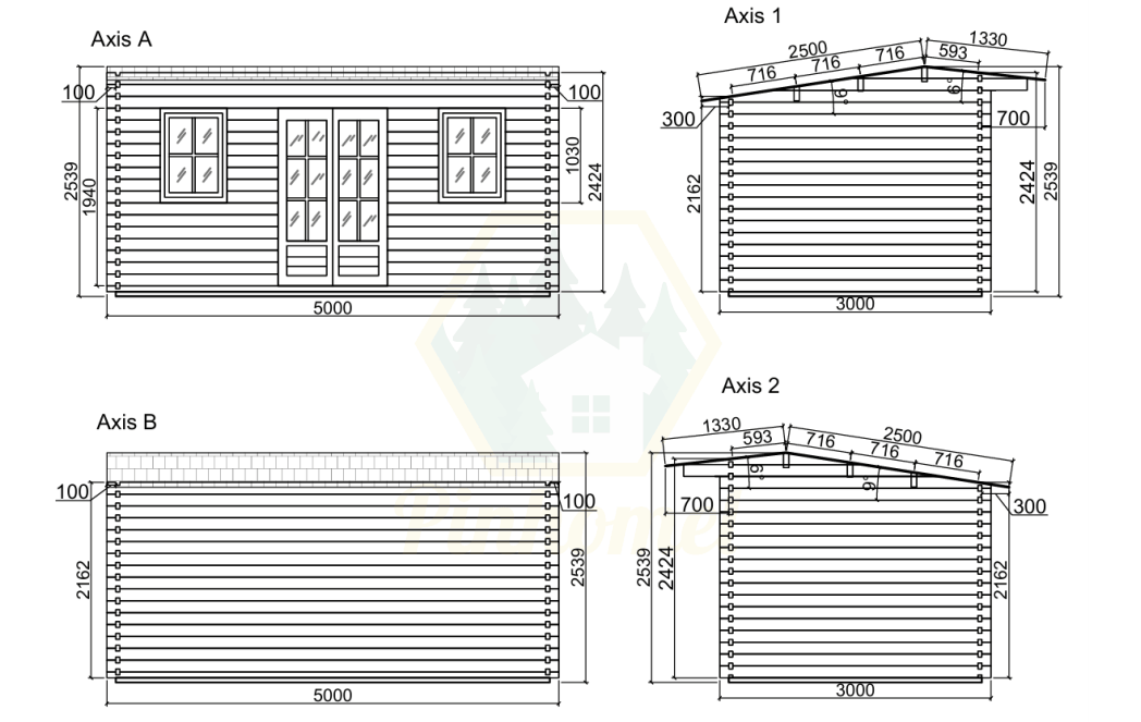 PINHOMEL1 - 5x3m, 44mm   