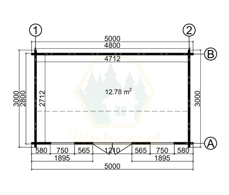 PINHOMEL1 - 5x3m, 44mm   