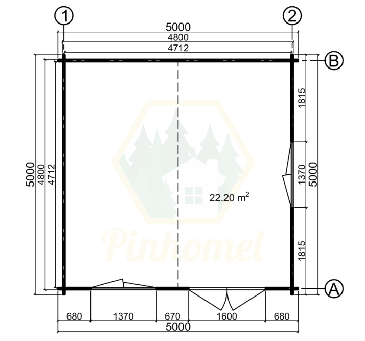 PINHOMEL4 - 5x5m, 44mm    