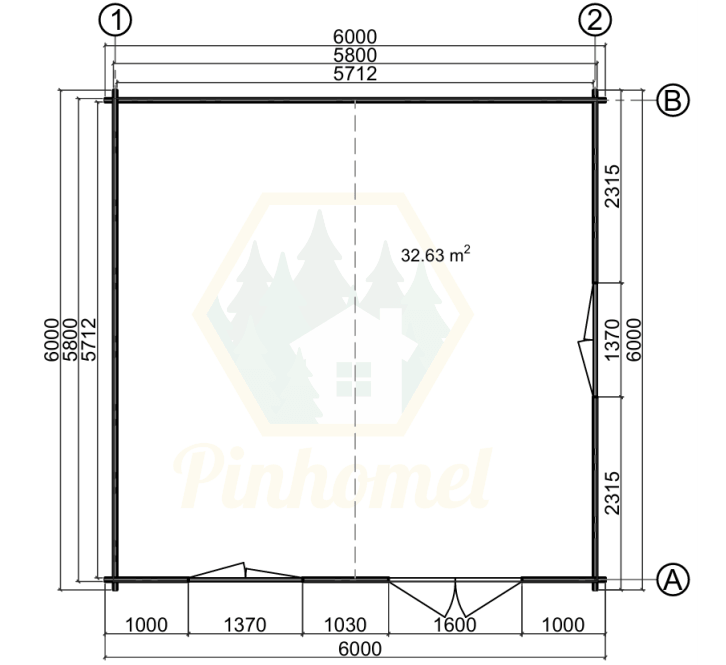 PINHOMEL4 - 6x6m, 44mm     