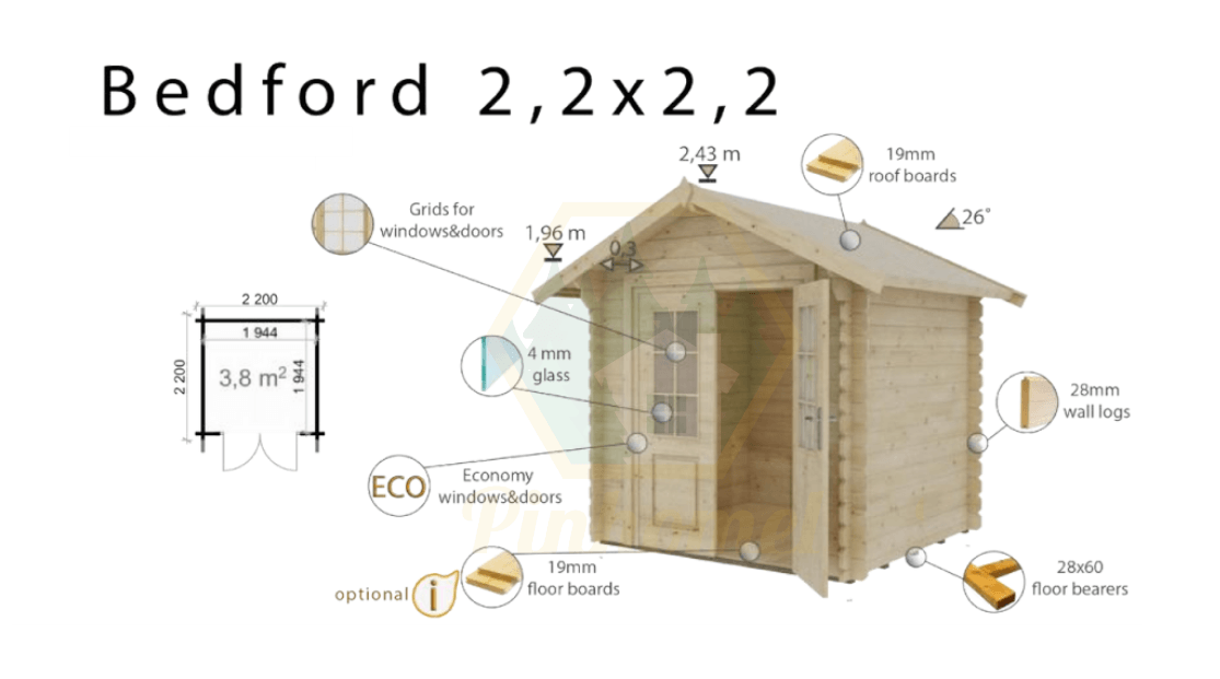 BEDFORD - 2.2x2.2m, 28mm 
